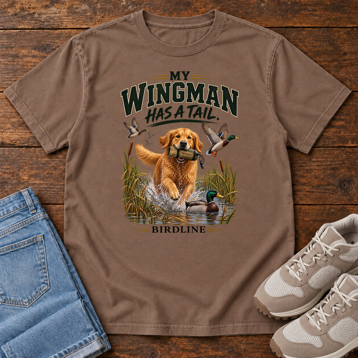 My Wingman Has a Tail T-Shirt in Espresso