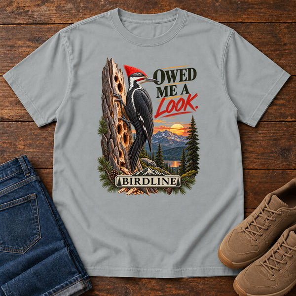 Owed Me a Look T-Shirt in Granite, front view
