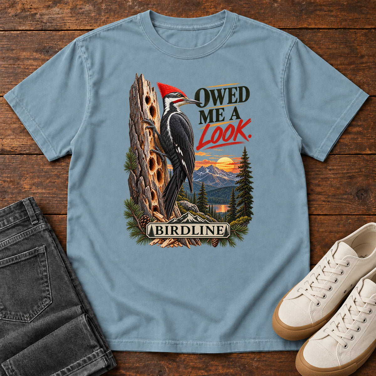 Owed Me a Look T-Shirt in Ice Blue