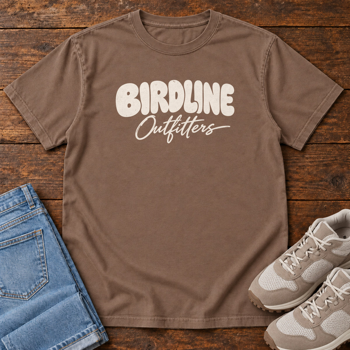 Birdline Outfitters Script T-shirt in Espresso