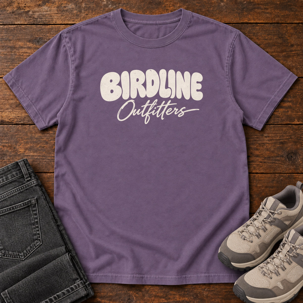 Birdline Outfitters Script T-shirt in Grape