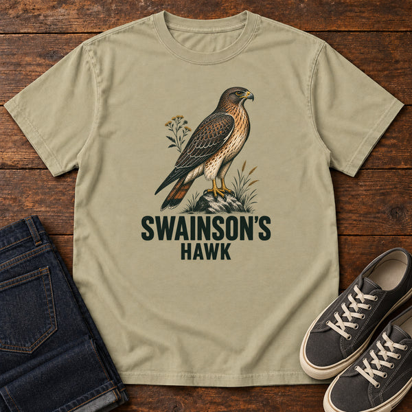 Swainson's Hawk T-Shirt in Khaki, front view