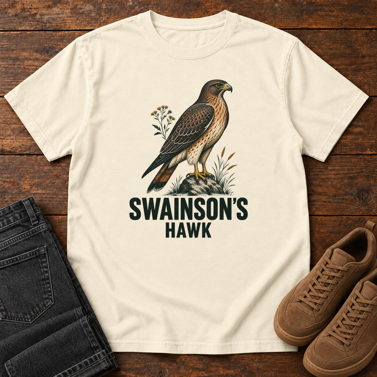 Swainson's Hawk T-Shirt in Ivory