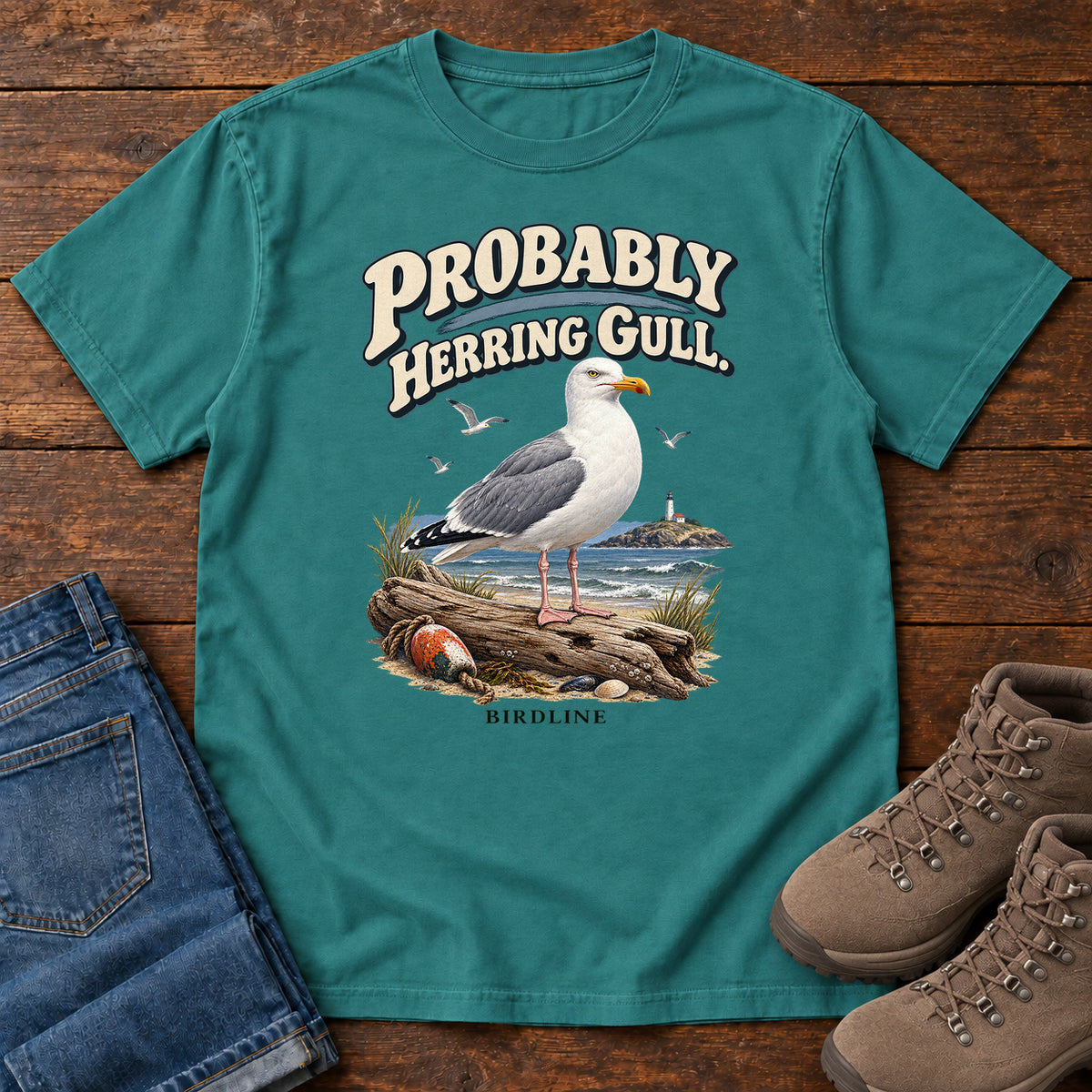 Probably Herring Gull T-Shirt in Emerald