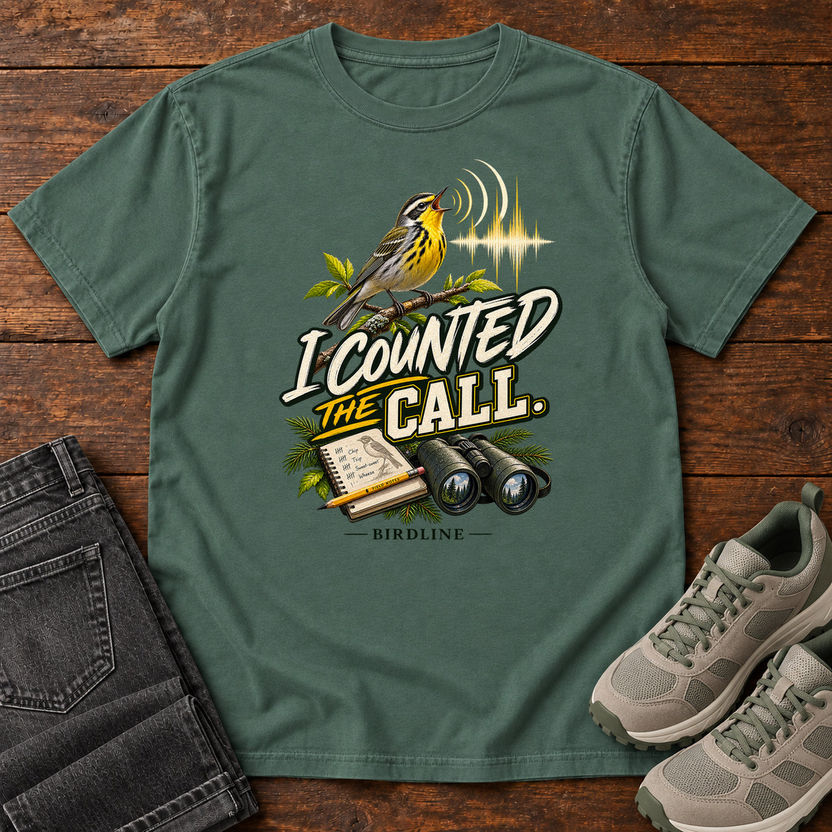 I Counted the Call Songbird T-Shirt in Blue Spruce