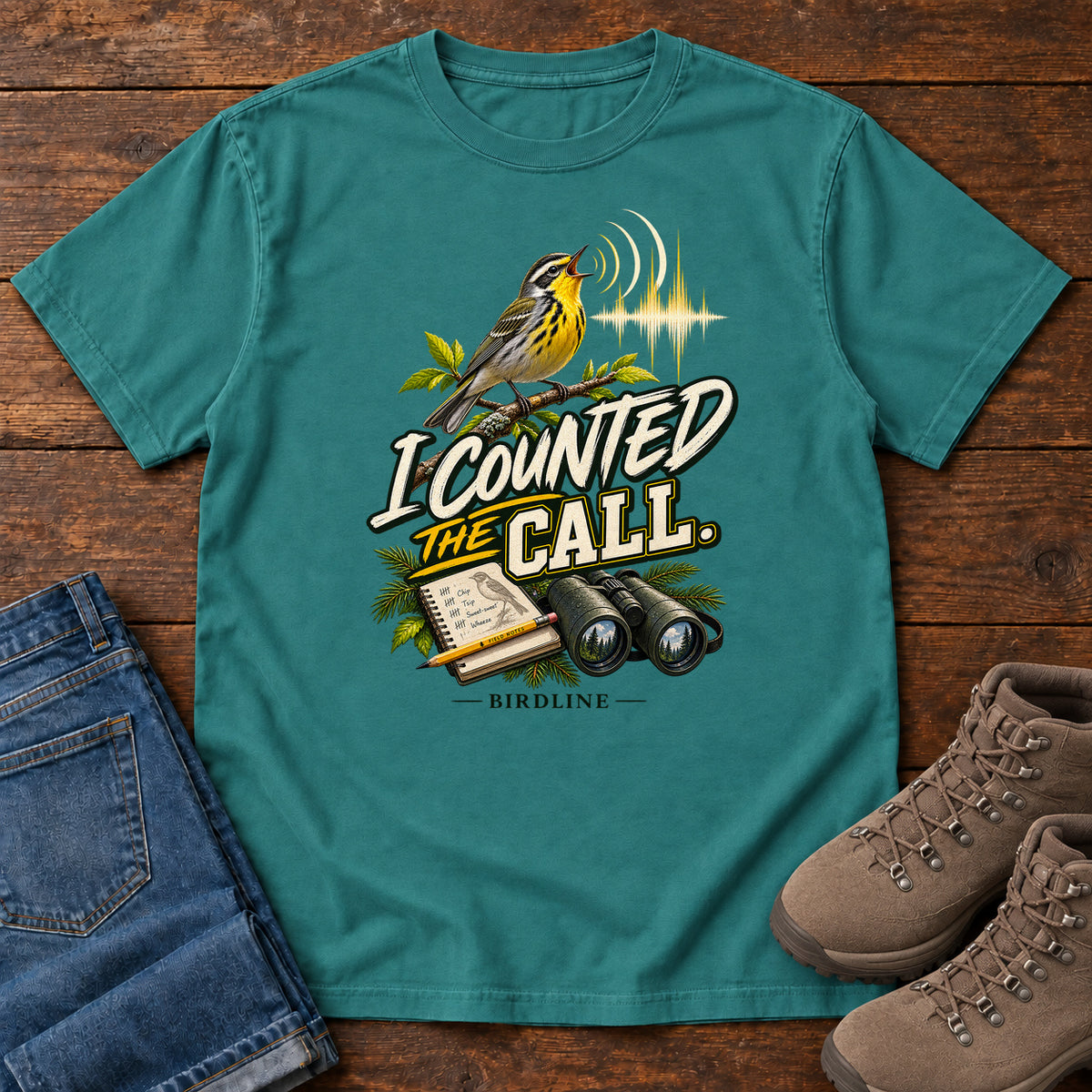 I Counted the Call Songbird T-Shirt in Emerald