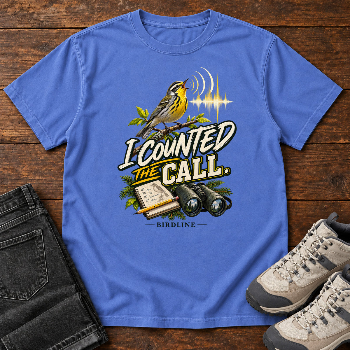 I Counted the Call Songbird T-Shirt in Mystic Blue
