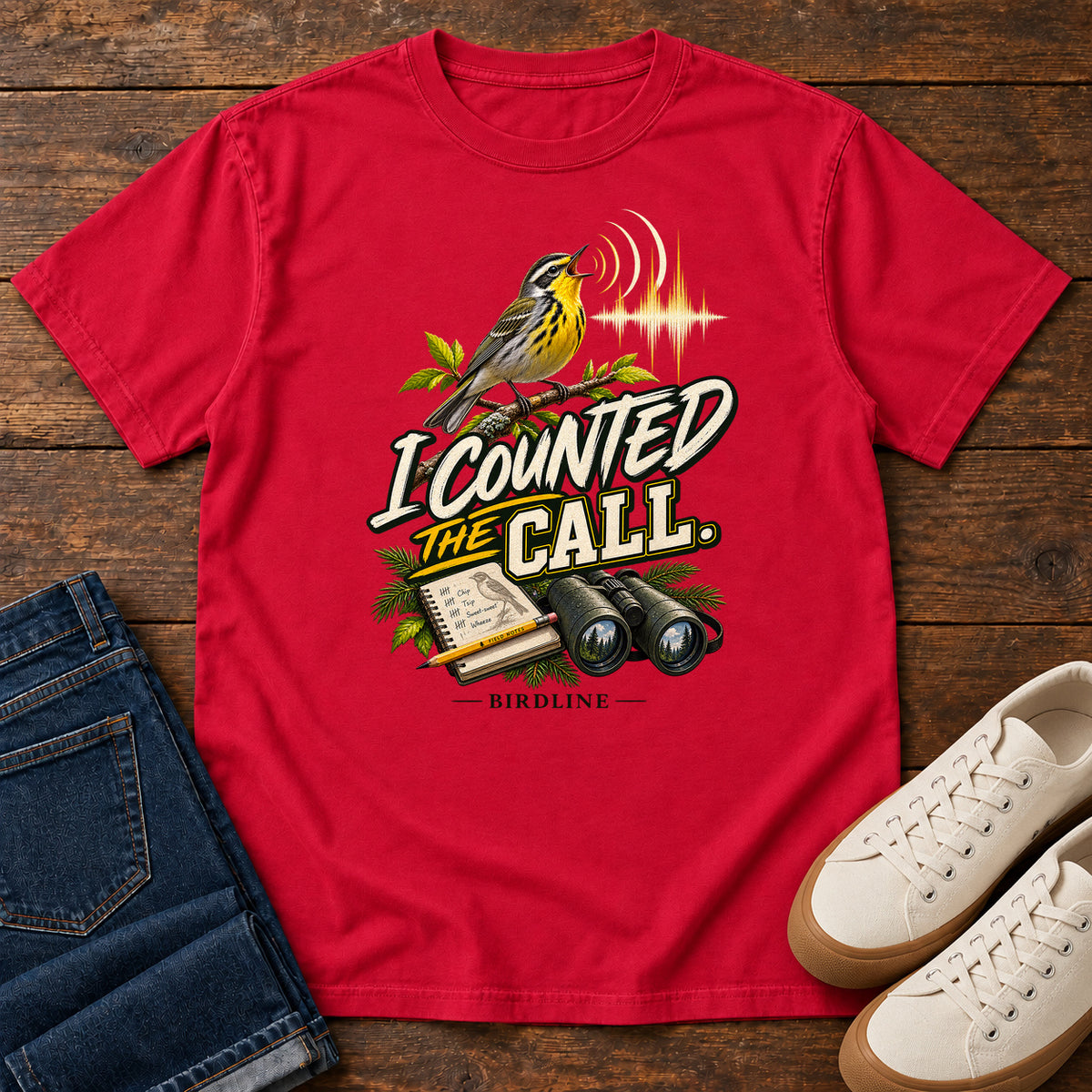 I Counted the Call Songbird T-Shirt in Red