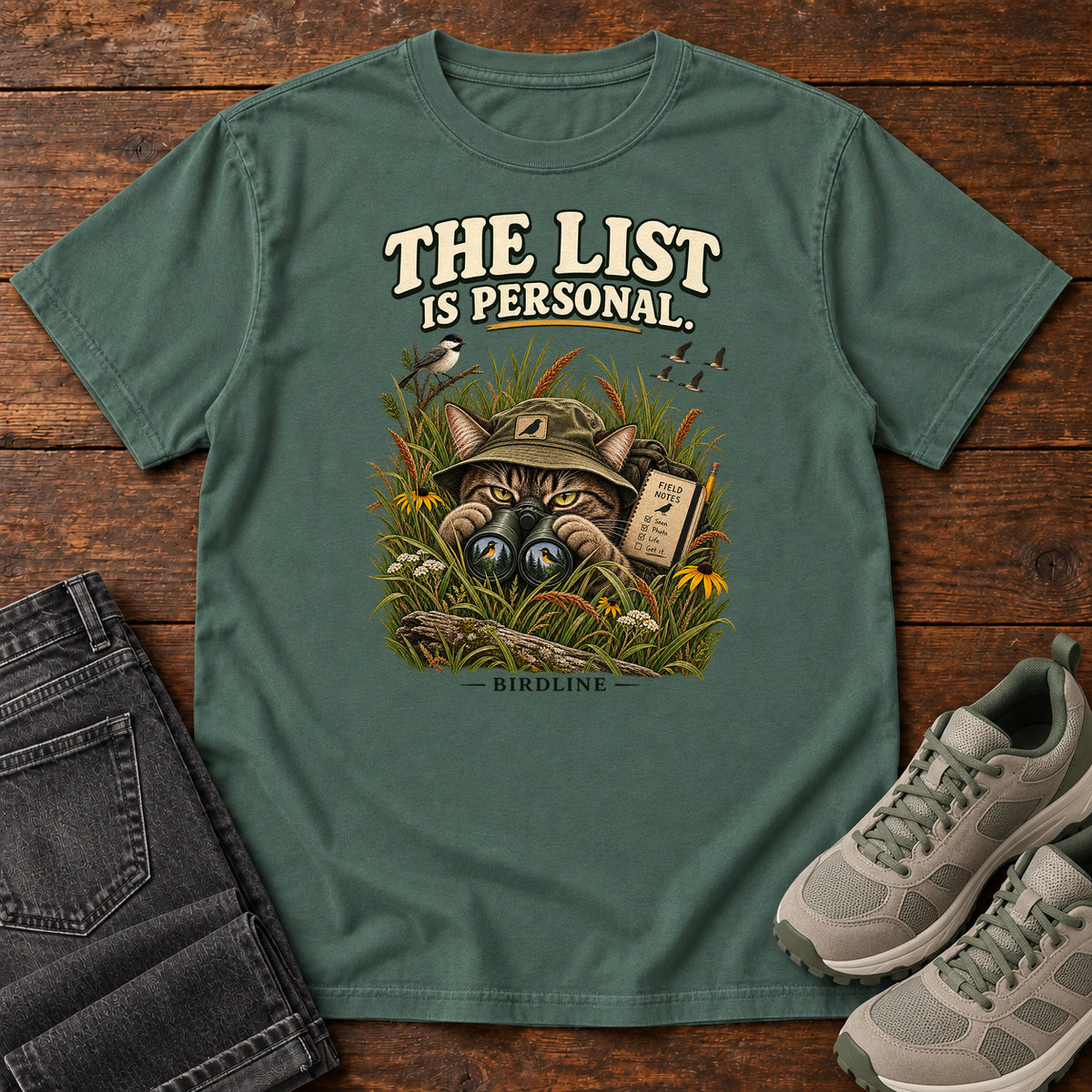 The List Is Personal Cat T-Shirt in Blue Spruce