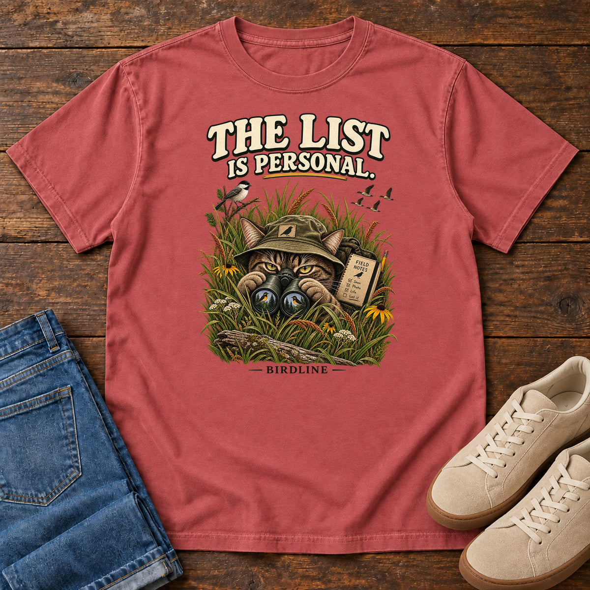 The List Is Personal Cat T-Shirt in Crimson