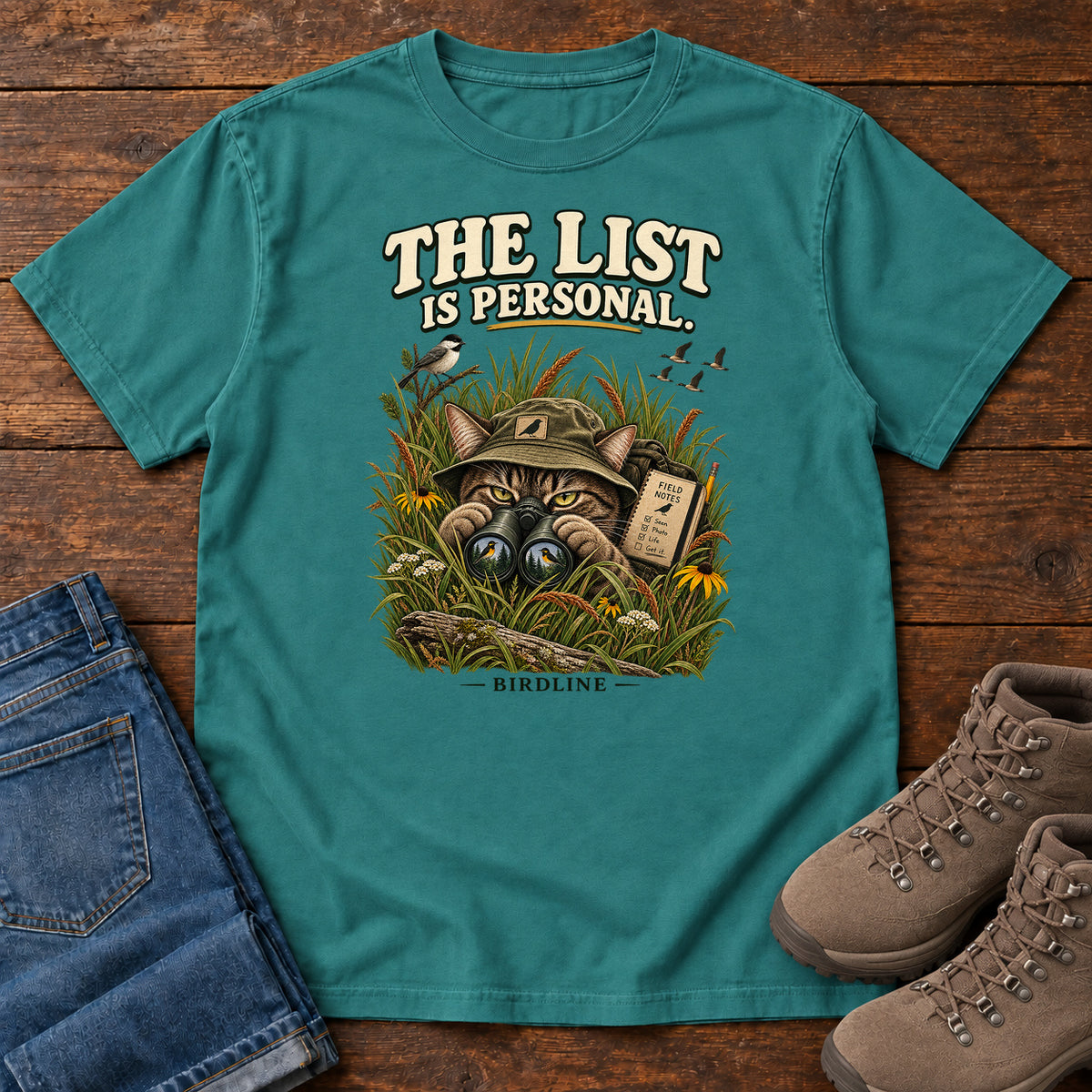 The List Is Personal Cat T-Shirt in Emerald