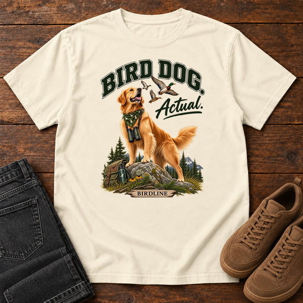 Bird Dog Actual T-Shirt in Ivory, front view