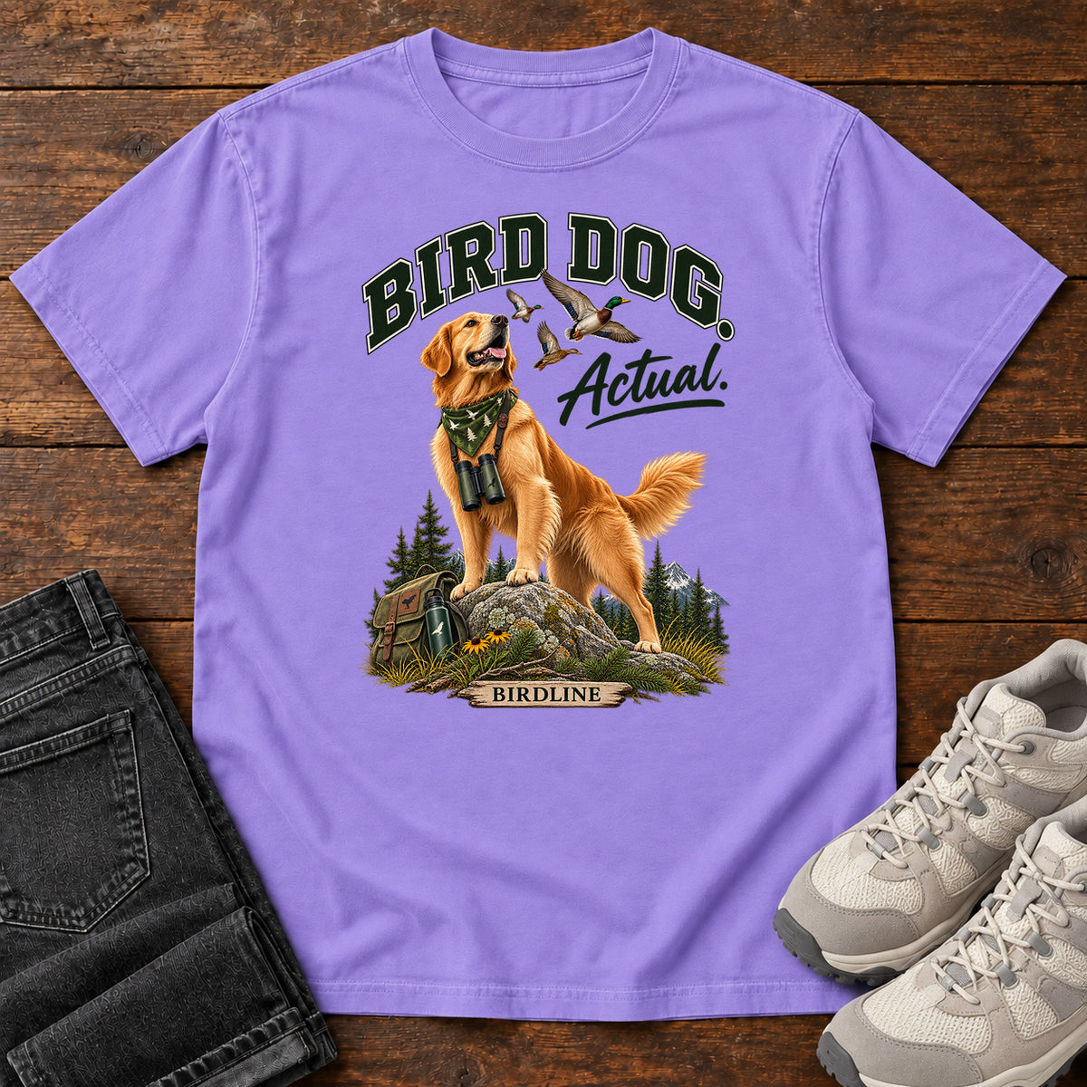 Bird Dog Actual T-Shirt in Violet