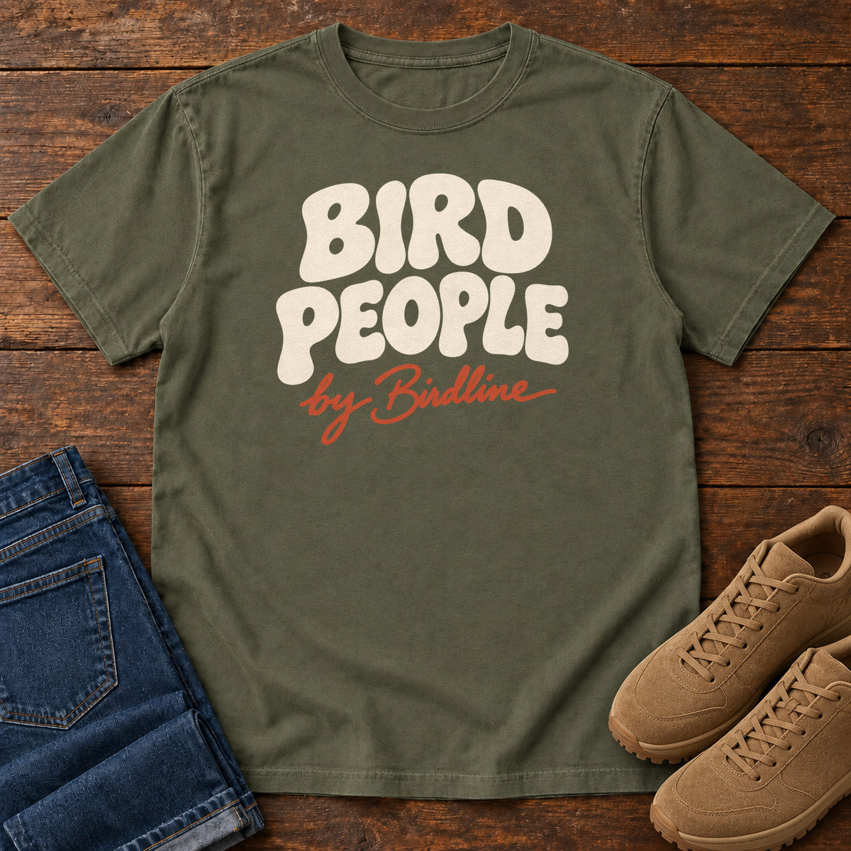 Bird People T-Shirt in Sage