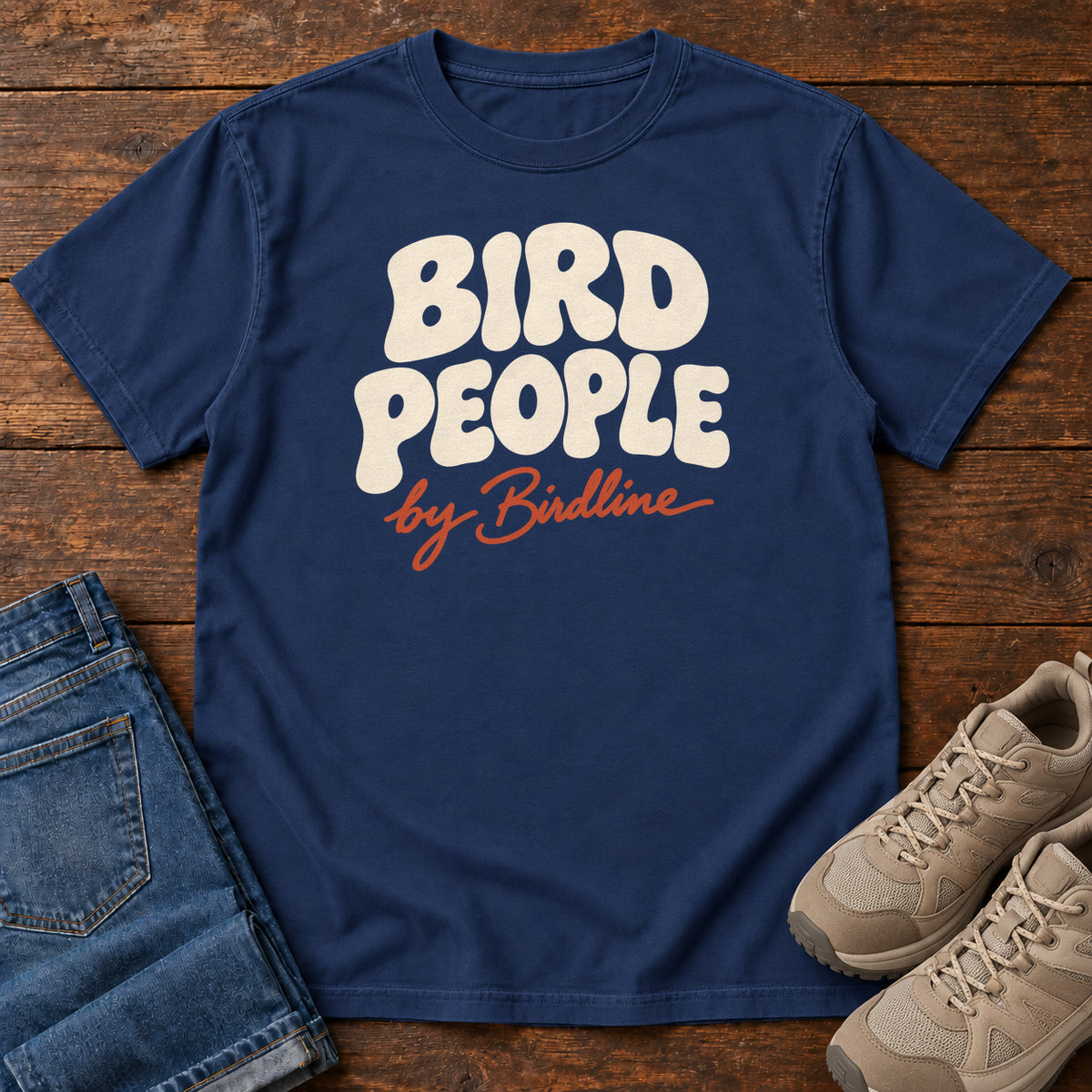 Bird People T-Shirt in True Navy
