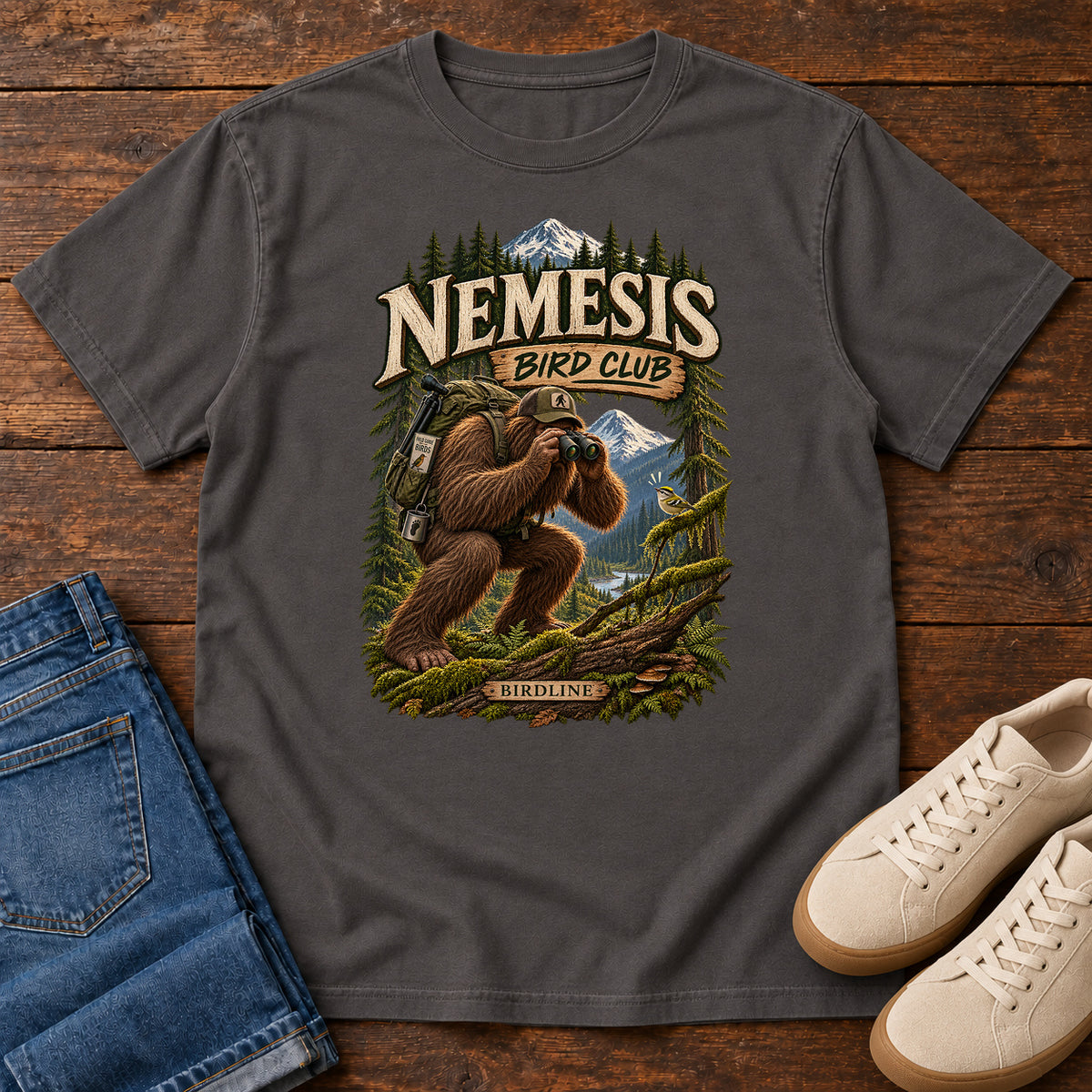 Nemesis Bird Club Bigfoot T-Shirt in Graphite