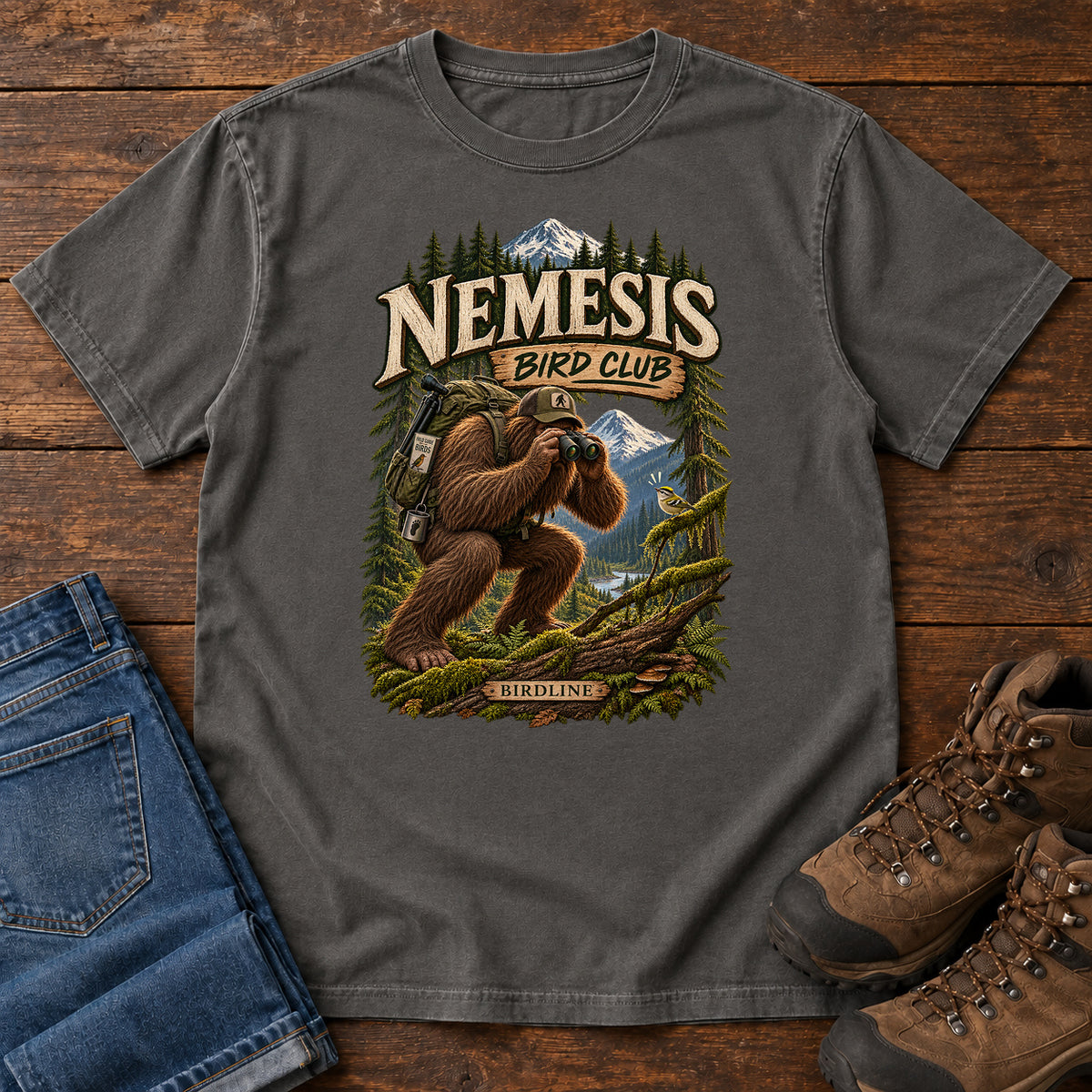 Nemesis Bird Club Bigfoot T-Shirt in Pepper