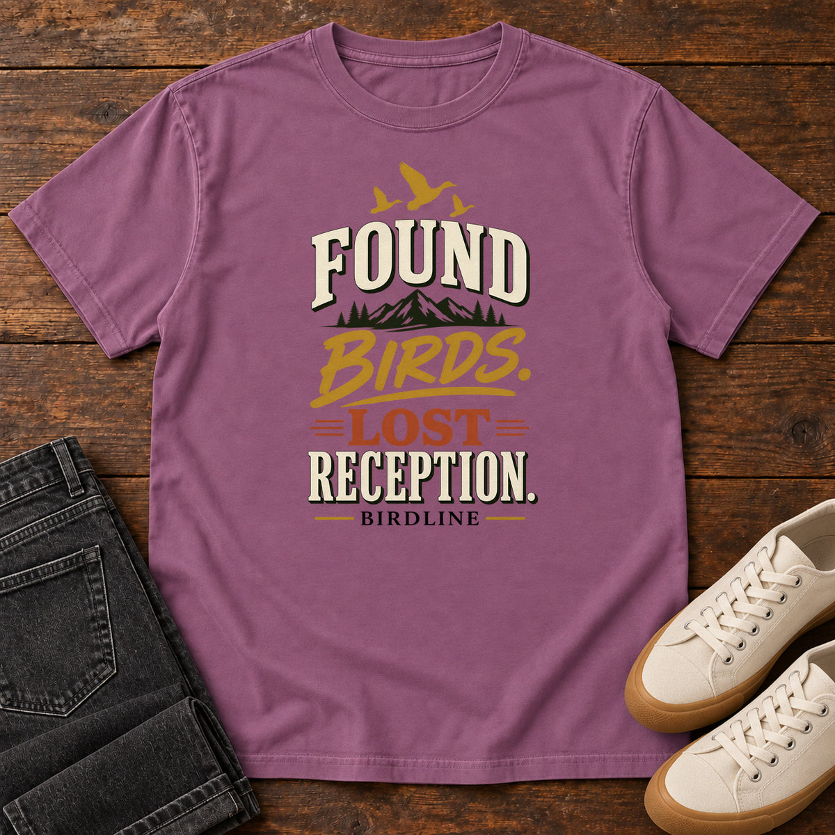 Found Birds Lost Reception T-Shirt in Berry