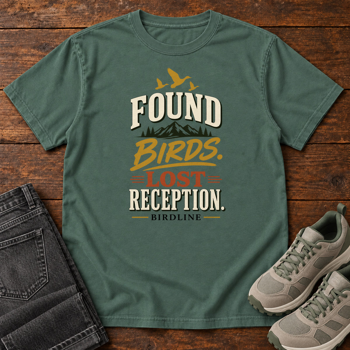 Found Birds Lost Reception T-Shirt in Blue Spruce