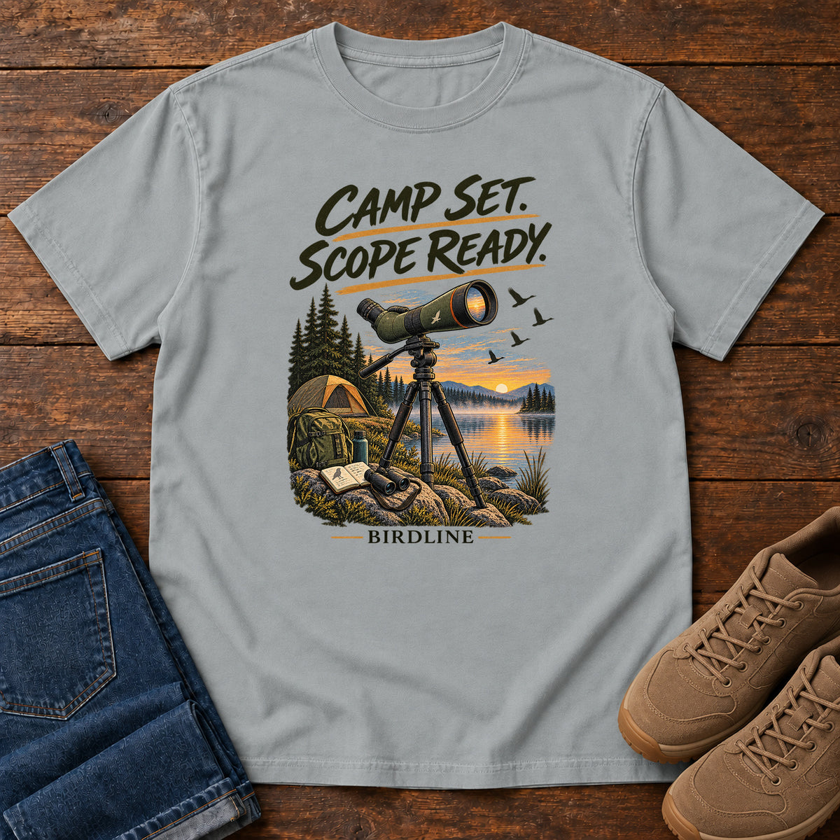 Camp Set Scope Ready T-Shirt in Granite