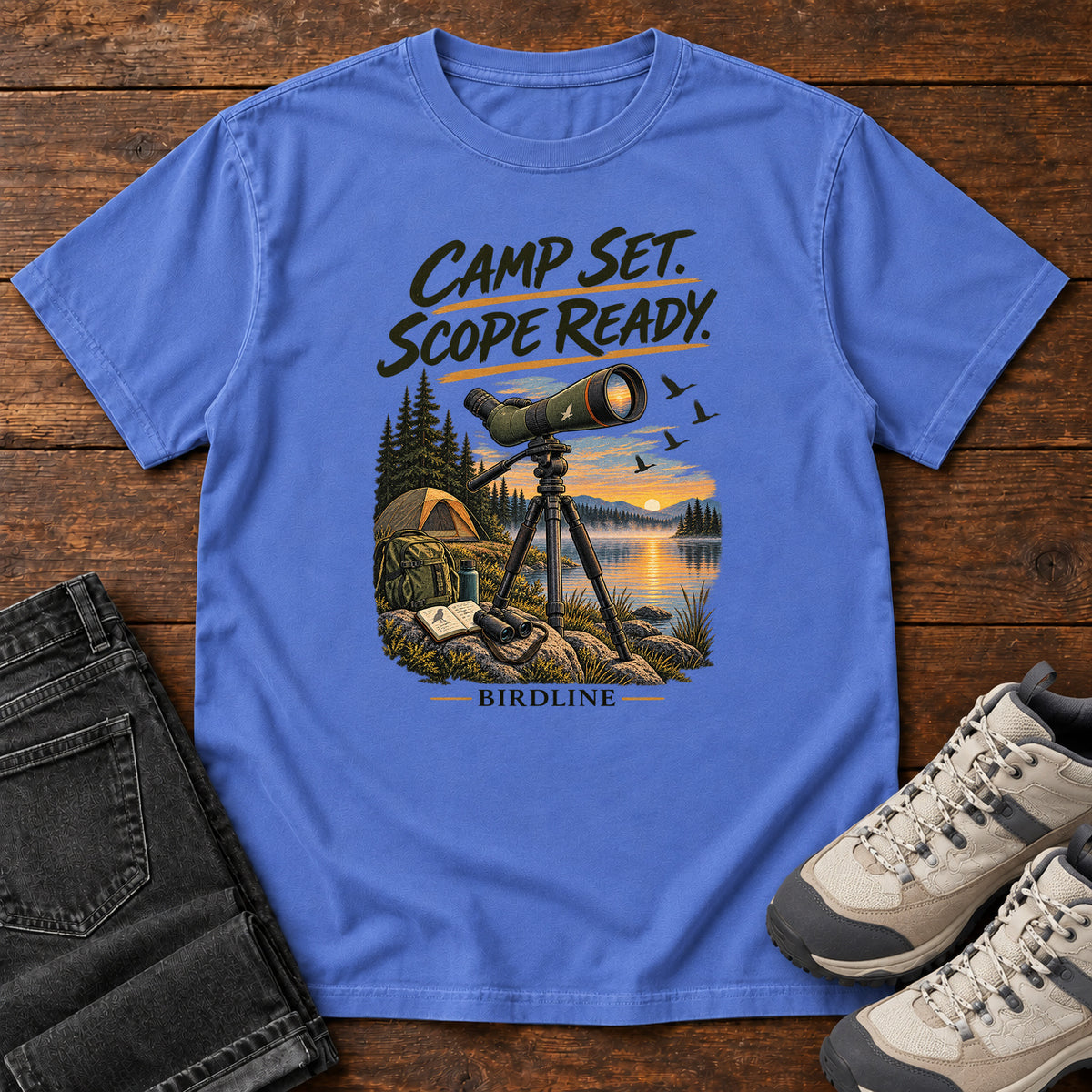 Camp Set Scope Ready T-Shirt in Mystic Blue