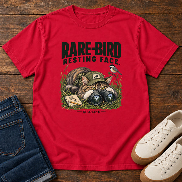 Rare Bird Resting Face Cat T-Shirt, alternate view
