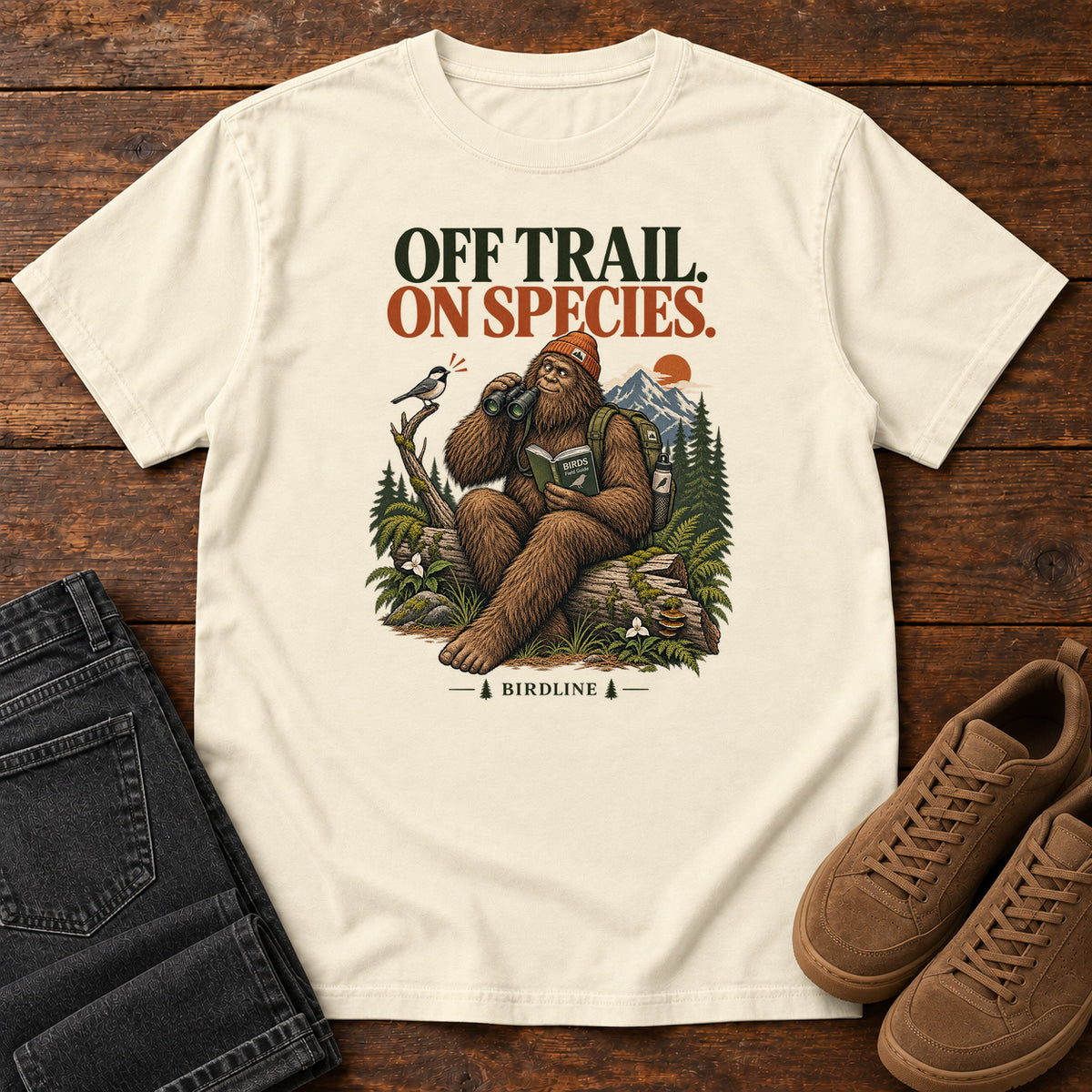 Off Trail On Species Bigfoot T-Shirt in Ivory