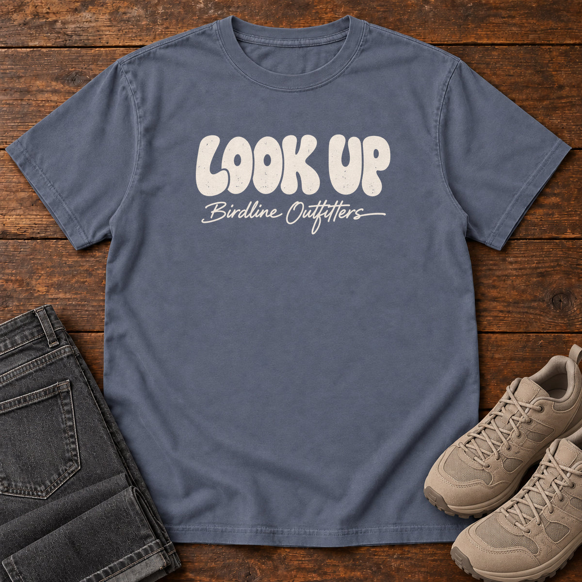 Look Up T-shirt in Denim