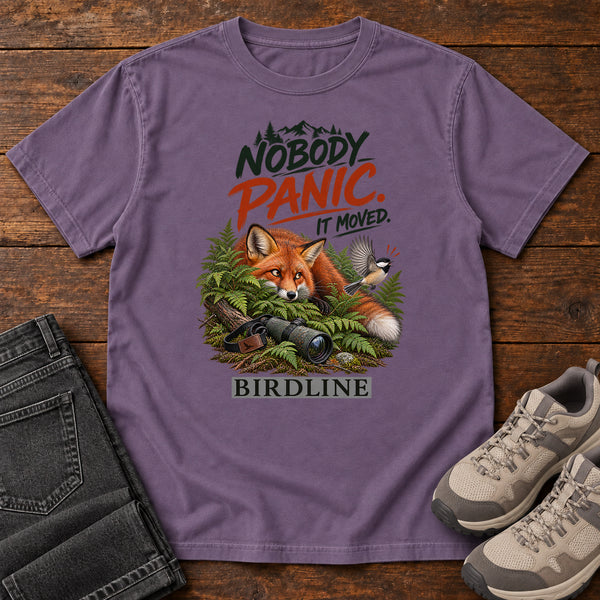 Nobody Panic It Moved Fox T-Shirt, alternate view