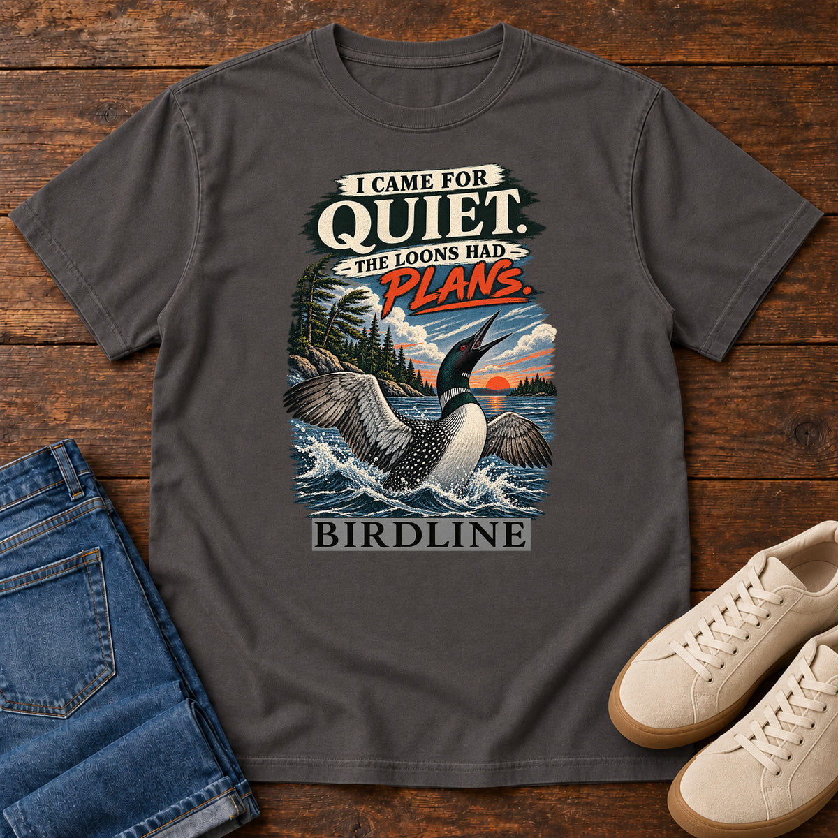 I Came for Quiet the Loons Had Plans T-Shirt in Graphite