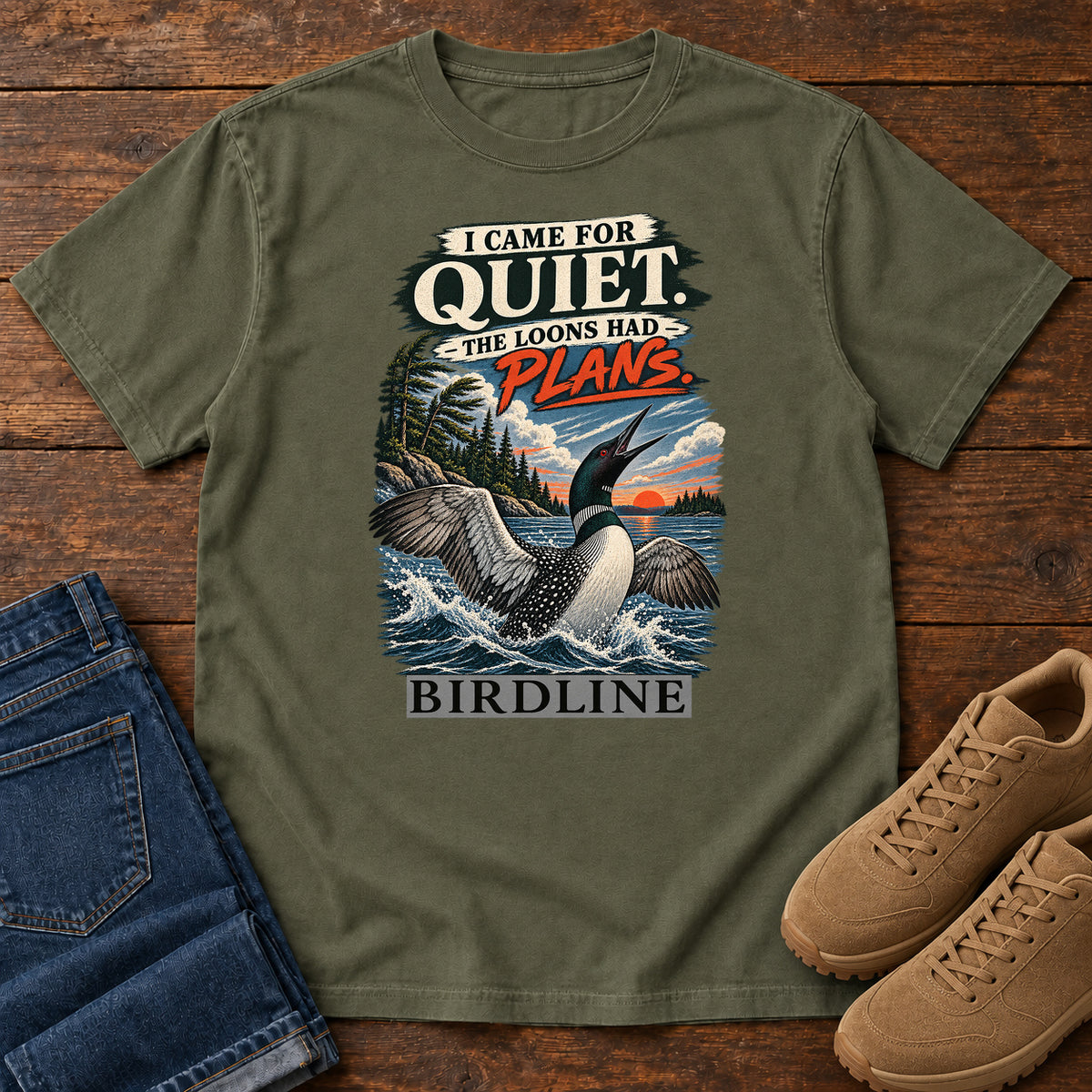 I Came for Quiet the Loons Had Plans T-Shirt in Sage