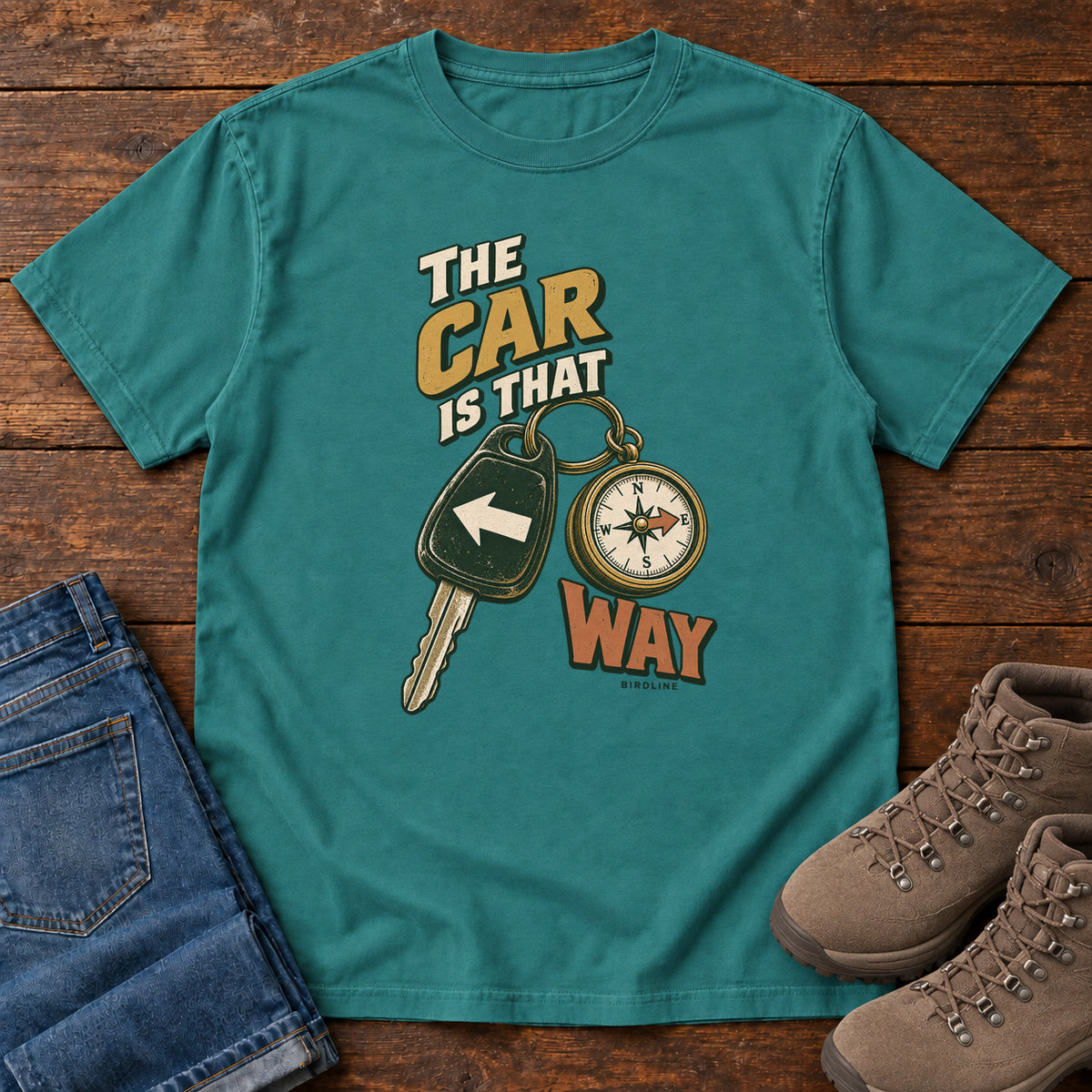 The Car Is That Way T-Shirt in Emerald