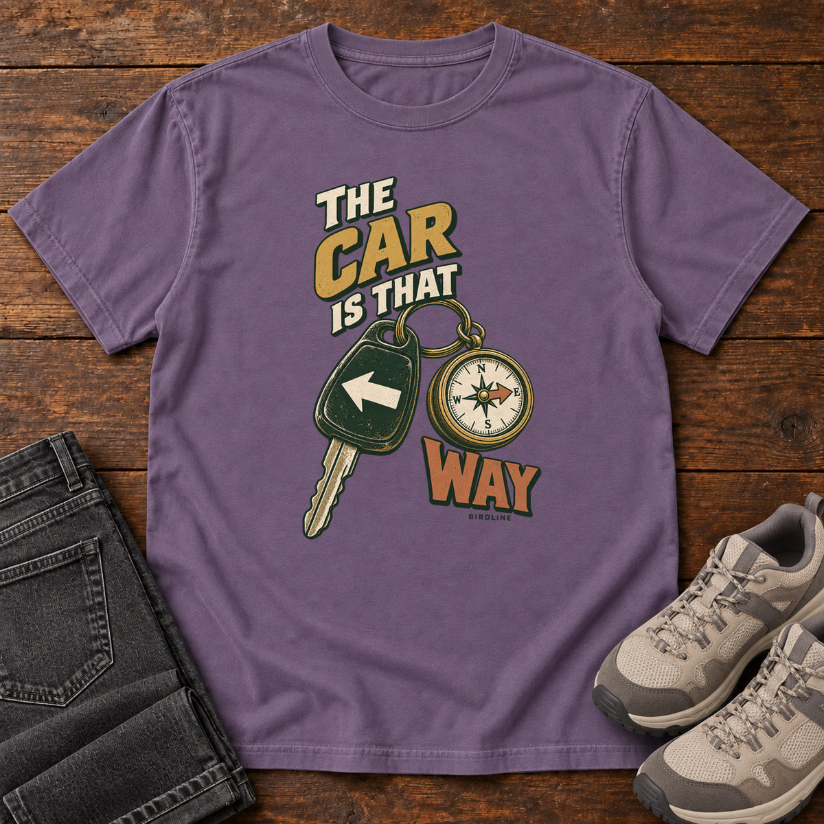 The Car Is That Way T-Shirt in Grape
