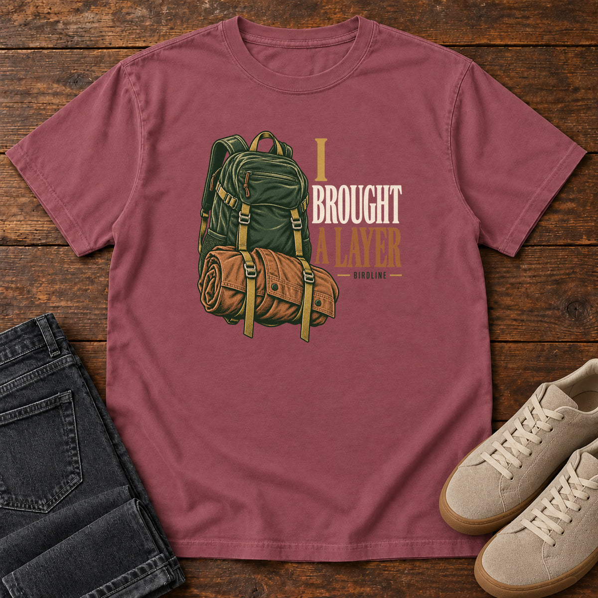 I Brought a Layer T-Shirt in Brick