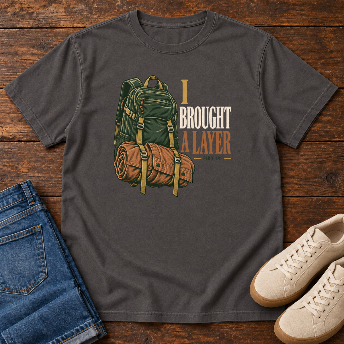 I Brought a Layer T-Shirt in Graphite