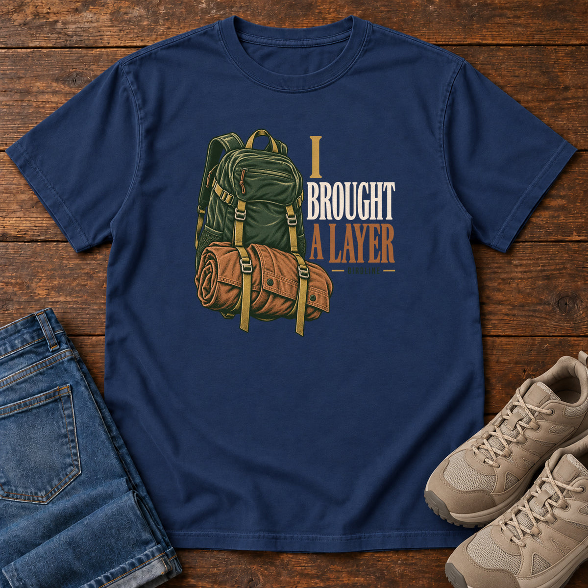 I Brought a Layer T-Shirt in True Navy