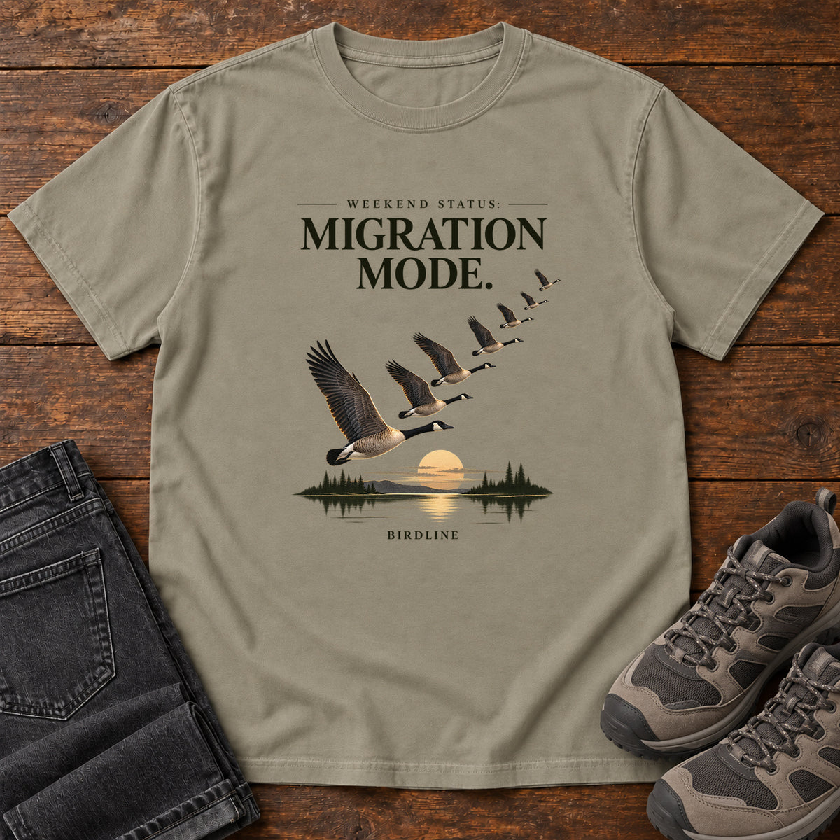 Weekend Status Migration Mode T-Shirt in Sandstone