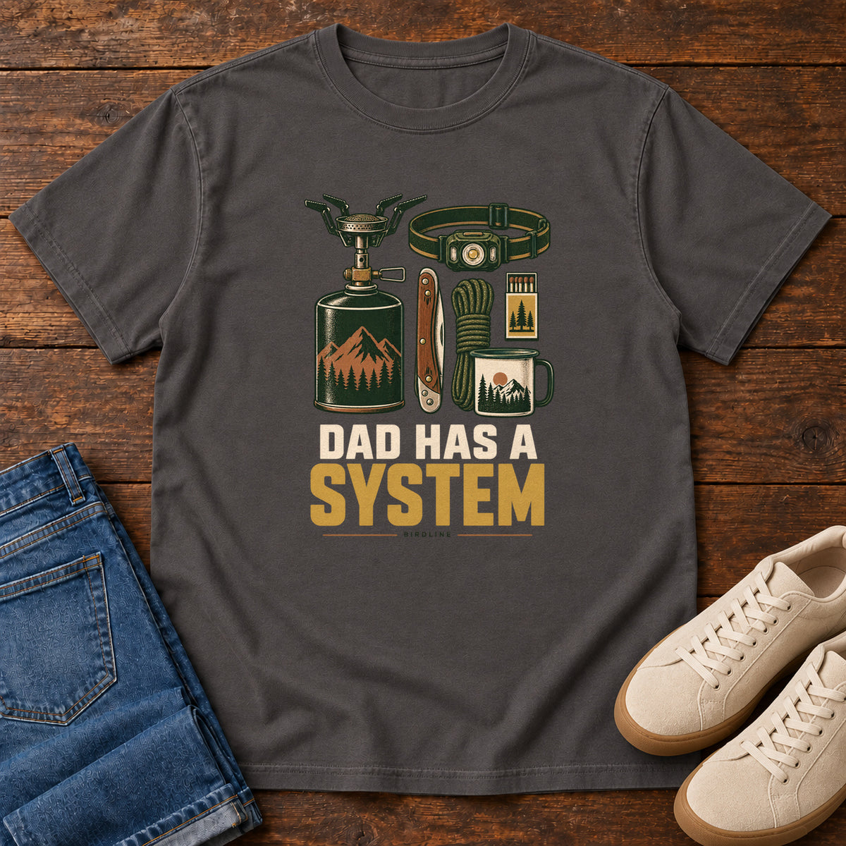 Dad Has a System T-Shirt in Graphite