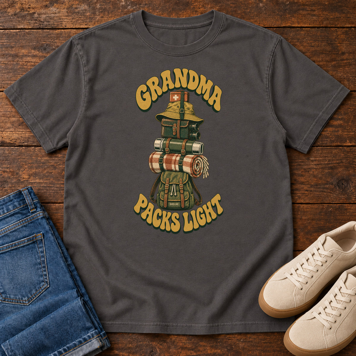 Grandma Packs Light T-Shirt in Graphite