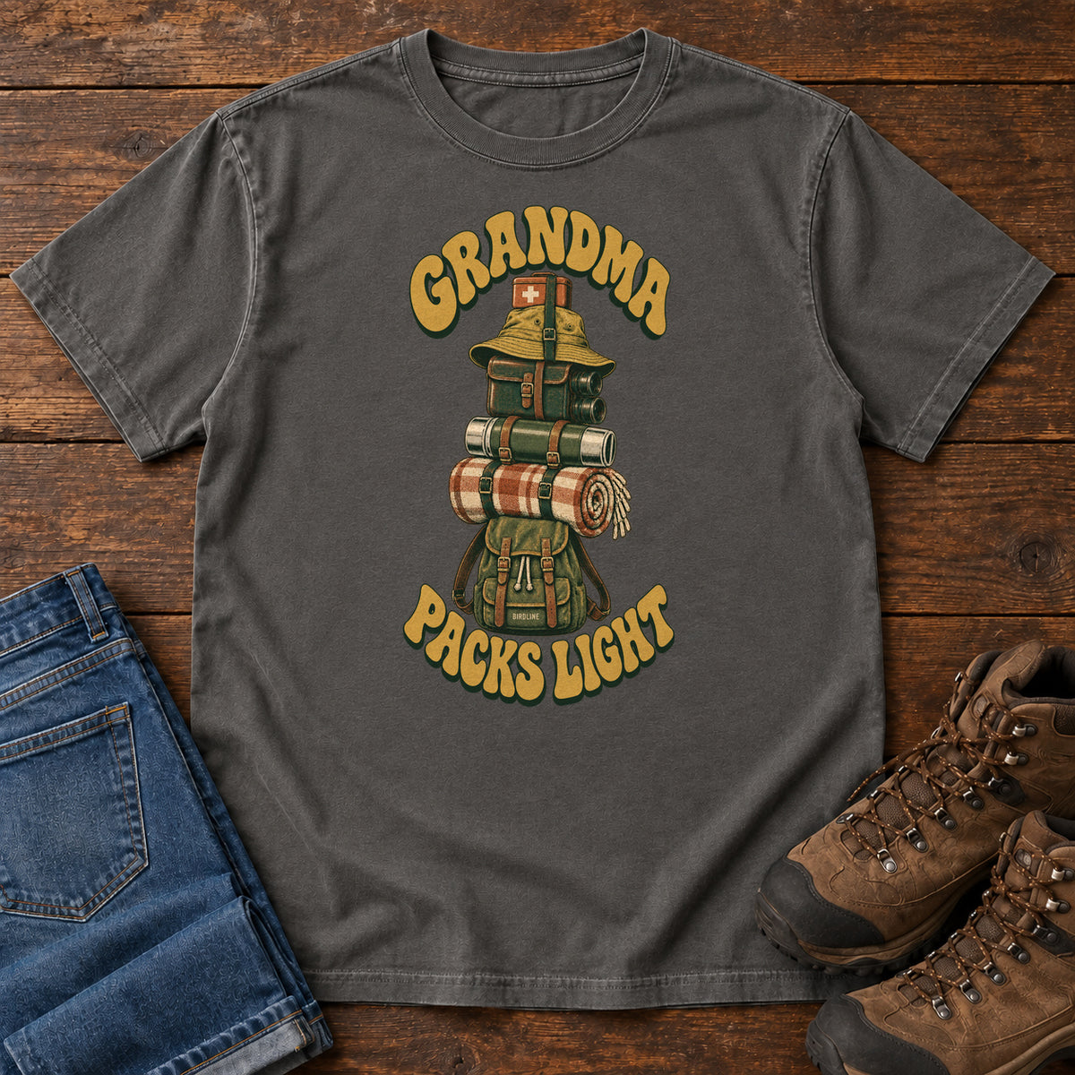 Grandma Packs Light T-Shirt in Pepper
