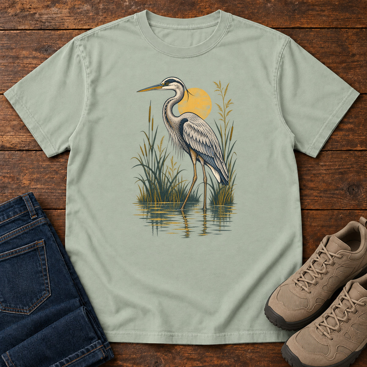 Marsh Heron T-Shirt in Bay