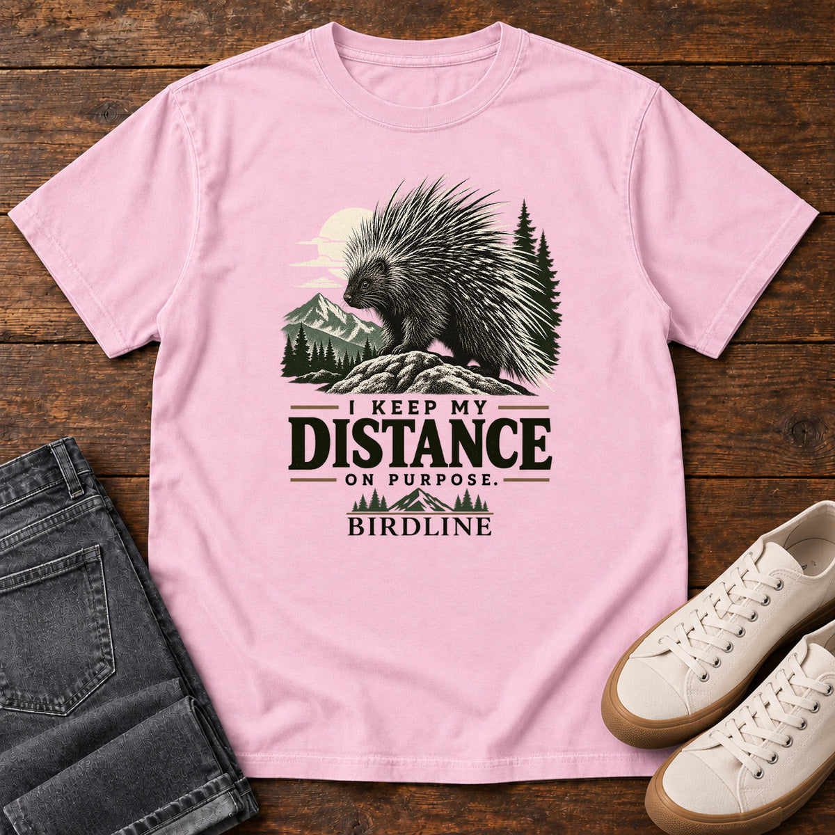 Keep My Distance on Purpose Porcupine T-Shirt in Blossom