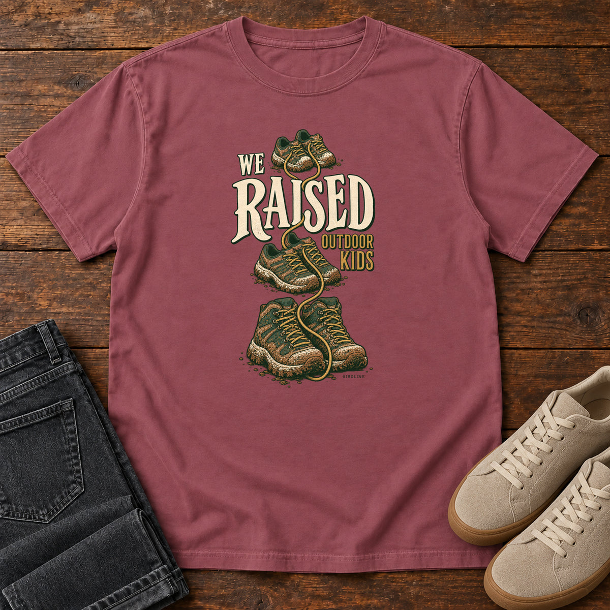 We Raised Outdoor Kids T-Shirt in Brick