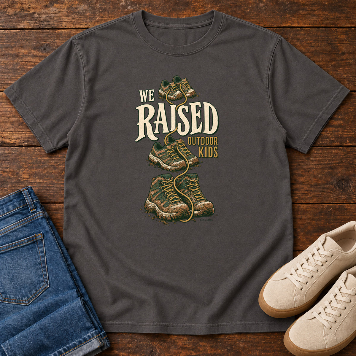We Raised Outdoor Kids T-Shirt in Graphite
