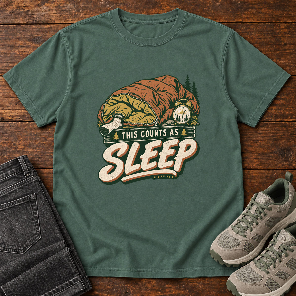 This Counts as Sleep T-Shirt in Blue Spruce