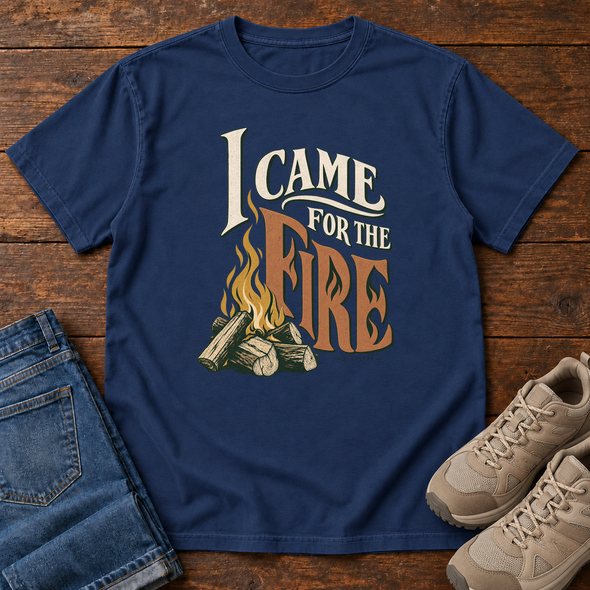 I Came for the Fire T-Shirt in True Navy