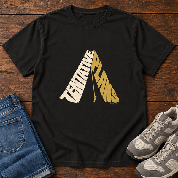 Tentative Plans T-Shirt in Black, front view
