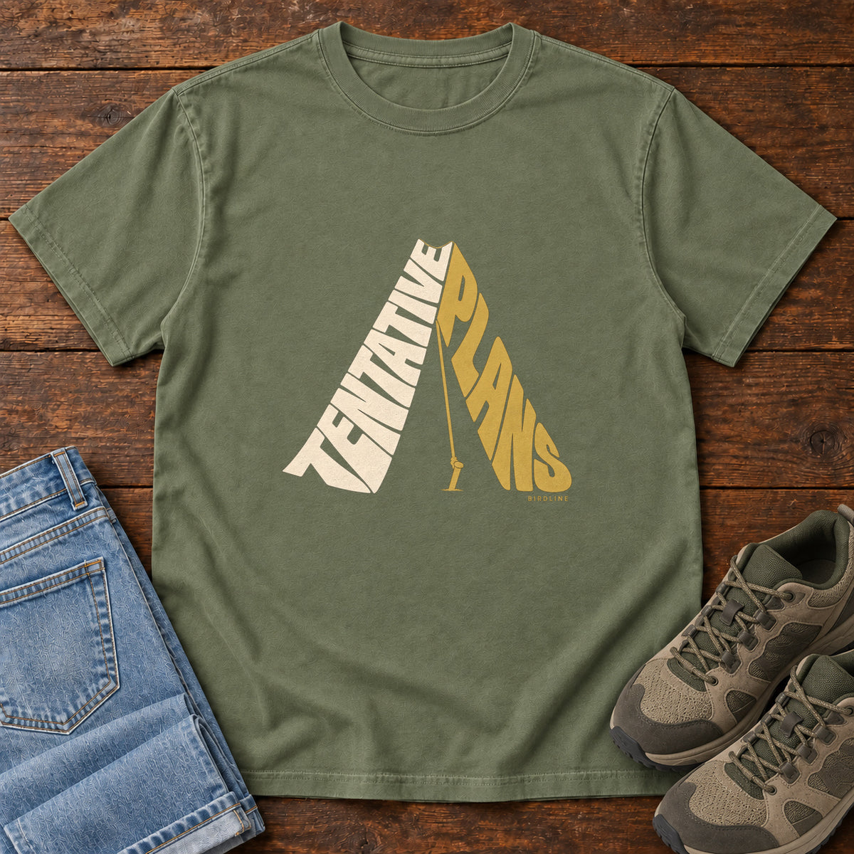 Tentative Plans T-Shirt in Moss