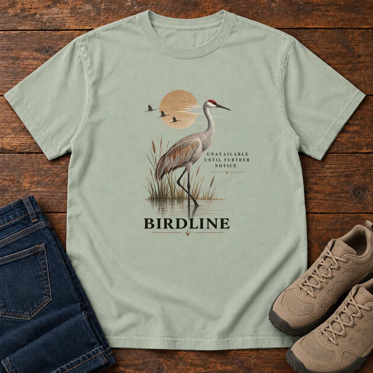 Unavailable Until Further Notice Crane T-Shirt in Bay