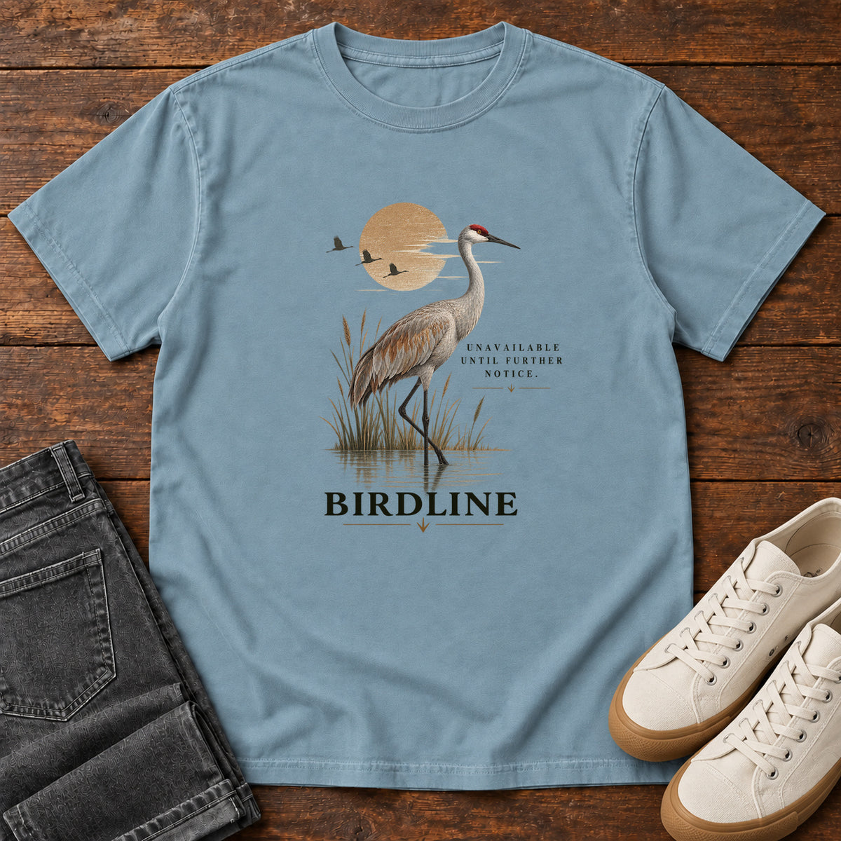 Unavailable Until Further Notice Crane T-Shirt in Ice Blue